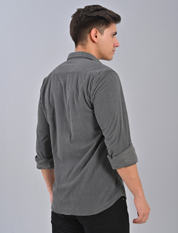 Buy Men's Dark Grey Corduroy Shirt Online
