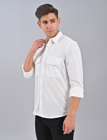 Buy Men's White Corduroy Shirt