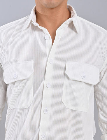 Shop Men's White Corduroy Shirt
