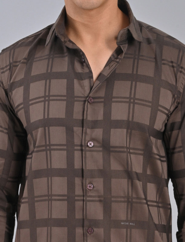 Shop Native Bull Grey Brown Checked Shirt