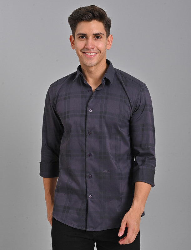 Native Bull Dark Purple Checked Shirt