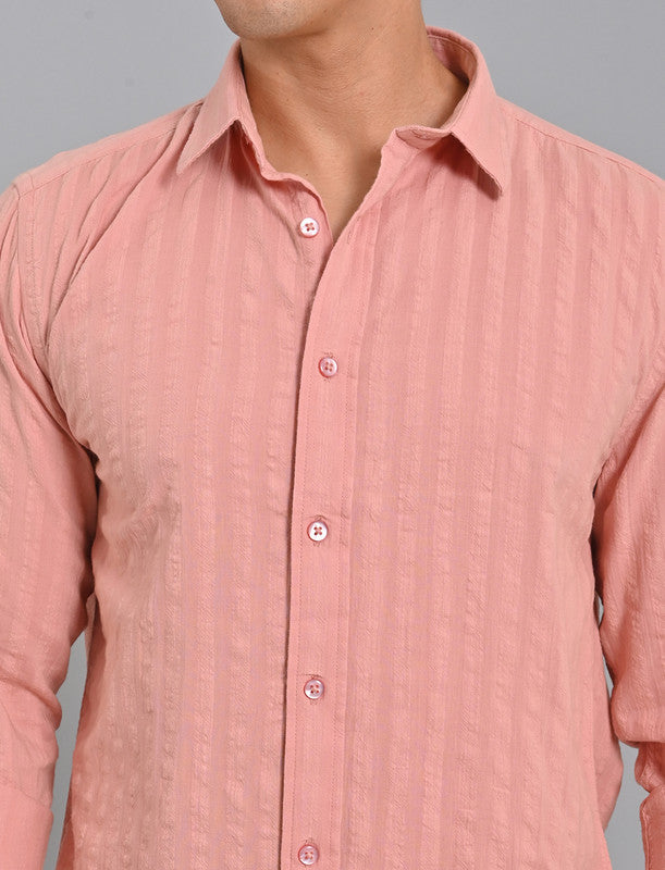 Shop Men's Peach Pink Striped Shirt