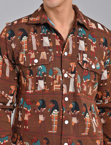 Shop Native Bull Shacket Printed Shirt - 06
