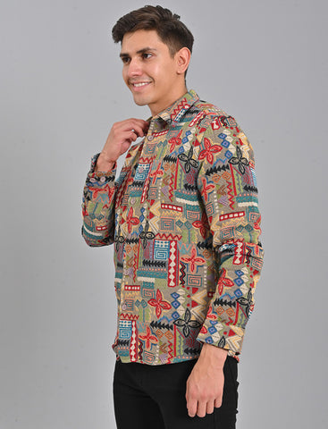 Buy Native Bull Shacket Printed Shirt - 09