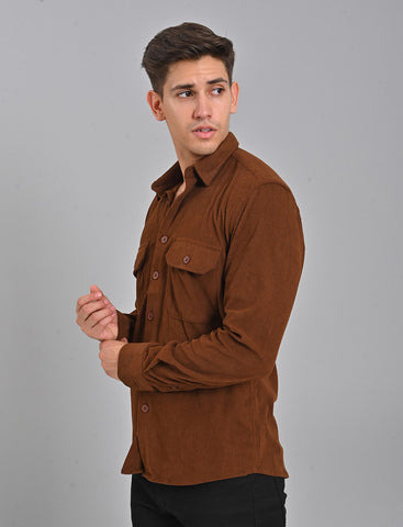 Buy Men's Choco Brown Corduroy Shirt
