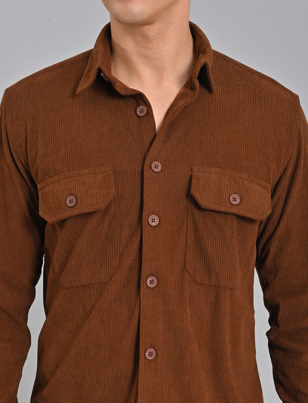 Shop Men's Choco Brown Corduroy Shirt