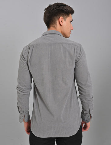 Shop Men's Grey Corduroy Shirt Online