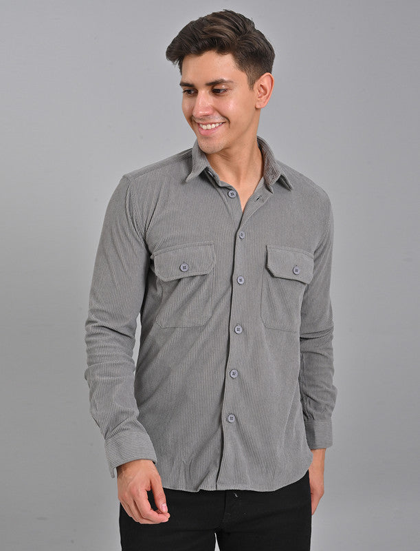 Men's Grey Corduroy Shirt