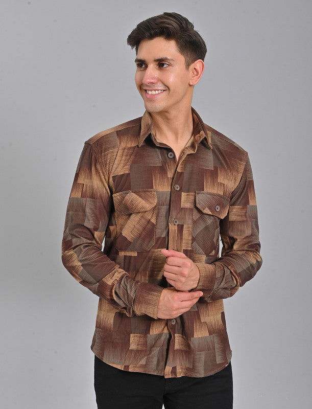 Men's Light Brown Corduroy Shirt