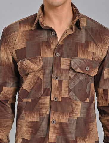 Shop Men's Light Brown Corduroy Shirt