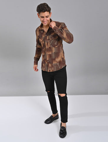 Men's Light Brown Corduroy Shirt Online