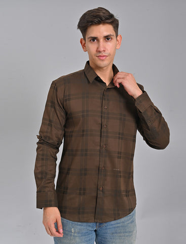 Native Bull Black Brown Checked Shirt