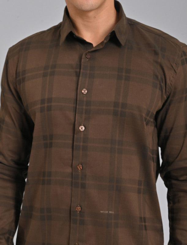 Shop Native Bull Black Brown Checked Shirt