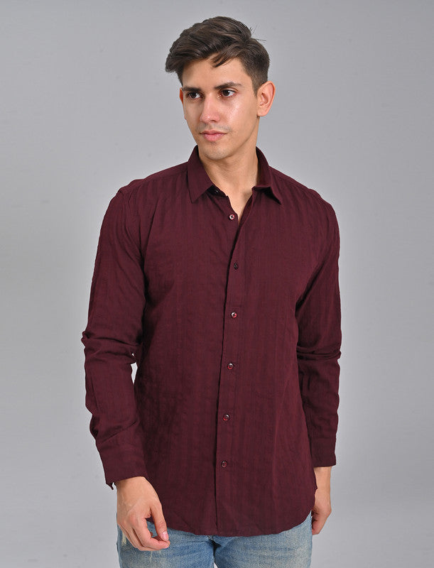 Men's Burgundy Striped Shirt