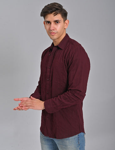 Buy Men's Burgundy Striped Shirt