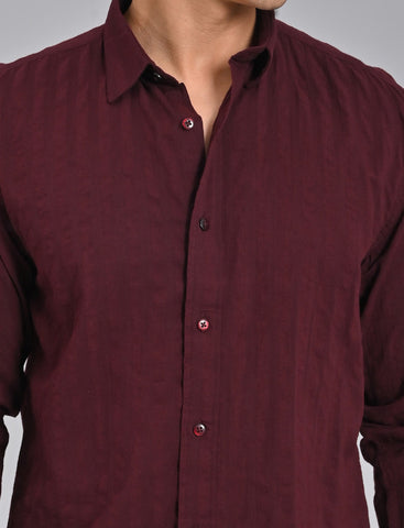 Shop Men's Burgundy Striped Shirt