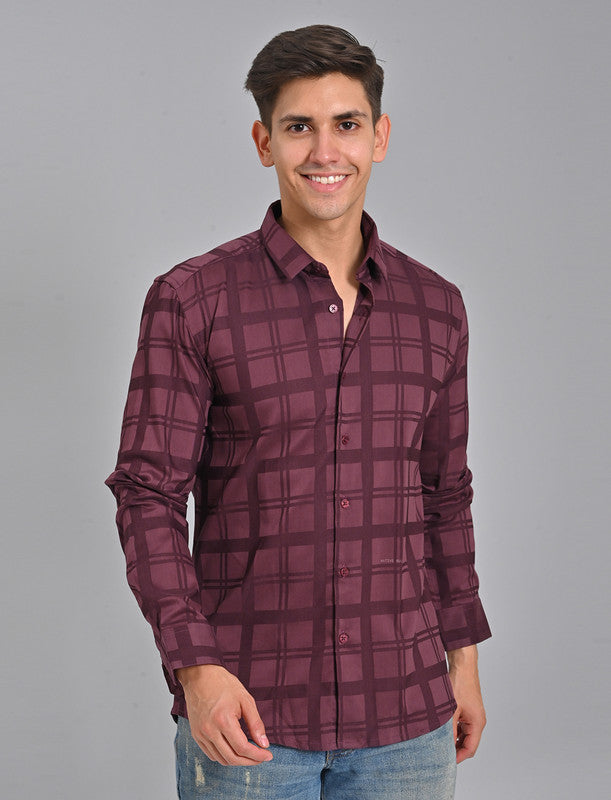 Native Bull Burgundy Checked Shirt