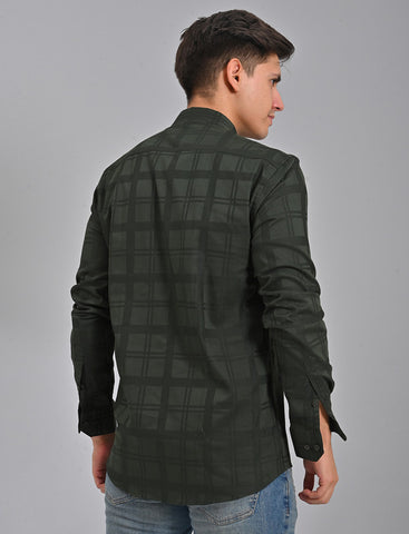 Native Bull Bottle Green Checked Shirt