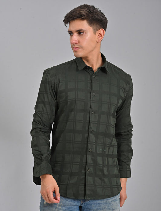 Native Bull Bottle Green Checked Shirt