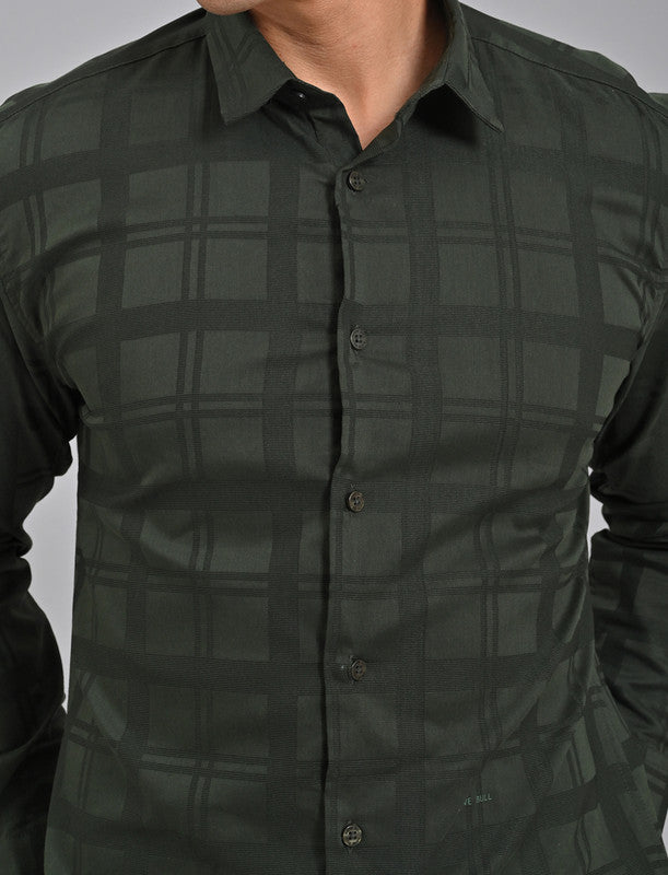 Buy Native Bull Bottle Green Checked Shirt