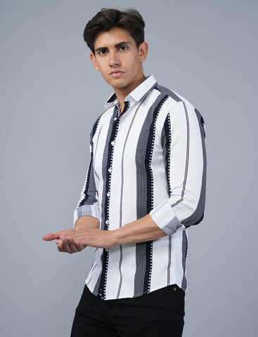 Buy Black Full Sleeve Printed Mens Shirt Online