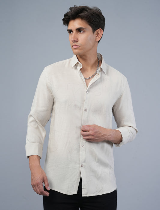 White Casual Printed Shirt