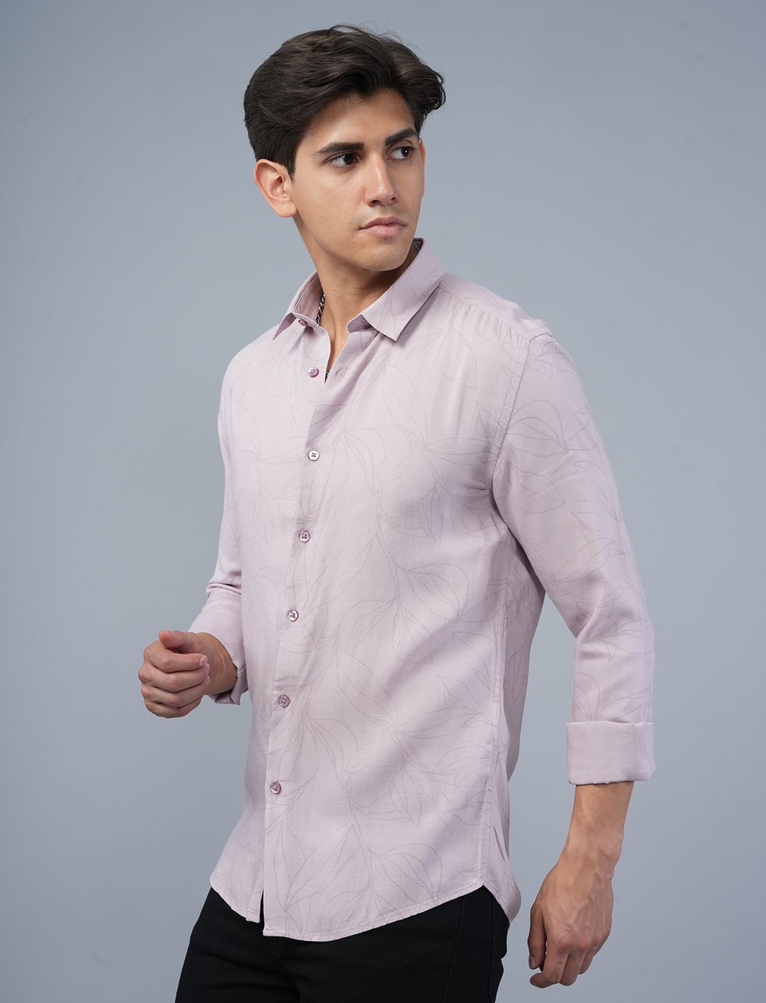 Casual Pink Full Sleeve Slim Fit Shirt Online