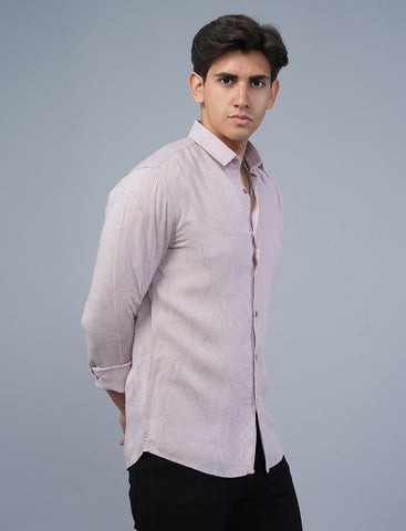 Shop Casual Pink Full Sleeve Slim Fit Shirt