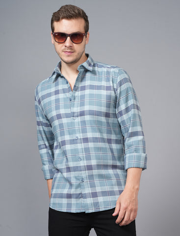 Shop Green Check Full Sleeve Shirt For Men Online