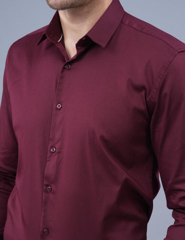 Shop Native Bull Burgundy Men Shirt