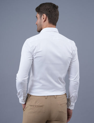 White Satin Full Sleeve Men Shirt