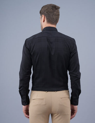 Black Satin Full Sleeve Men Shirt