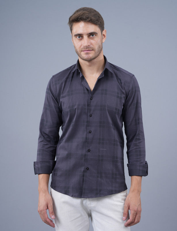 Native Bull Dark Purple Large Checked Shirt