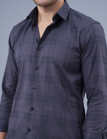 Buy Native Bull Dark Purple Large Checked Shirt