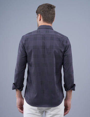 Shop Dark Purple Large Checked Men Shirt Online