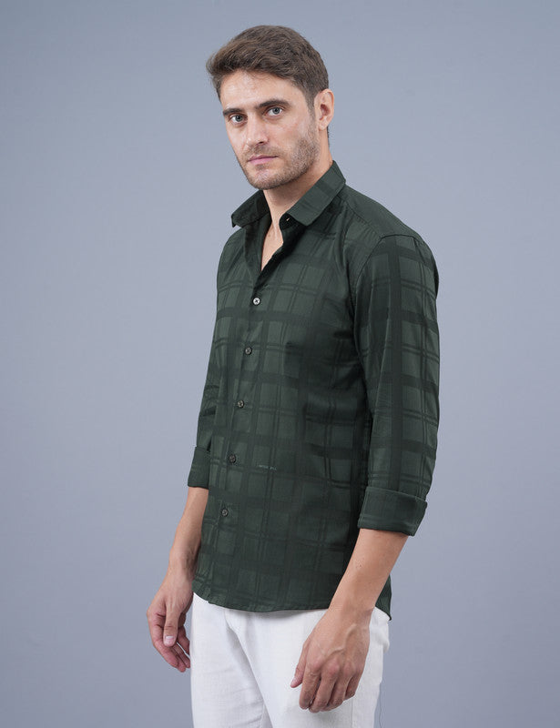 Buy Native Bull Olive Green Small Checked Shirt