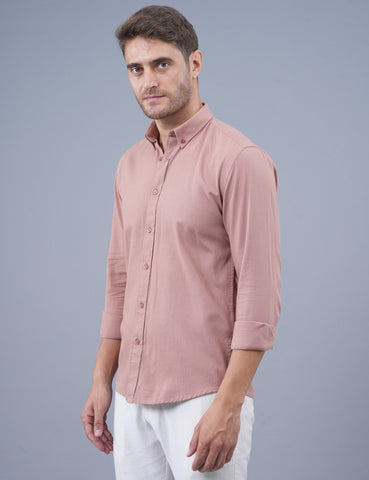 Buy Native Bull Crepe Pink Plain Raugh Material Shirt