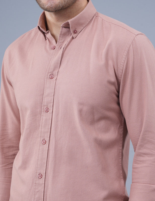 Shop Native Bull Crepe Pink Plain Raugh Material Shirt Online