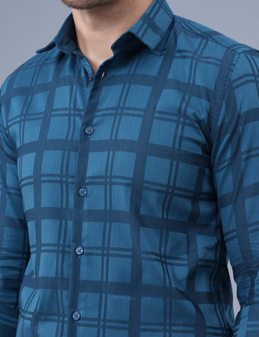 Shop Native Bull Blue Small Checked Shirt