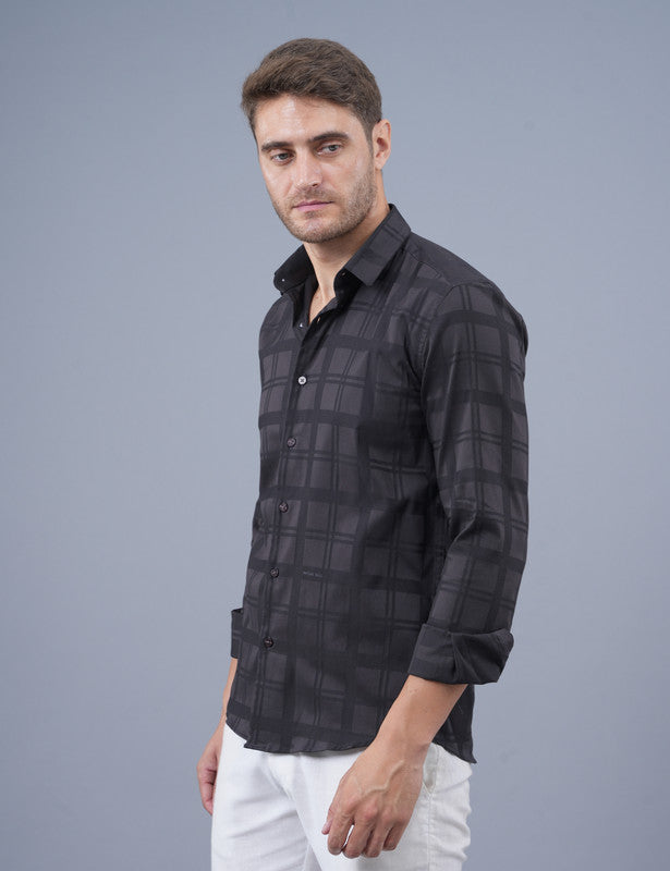 Buy Native Bull Light Black Small Checked Shirt