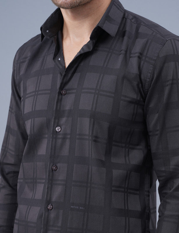 Shop Native Bull Light Black Small Checked Shirt