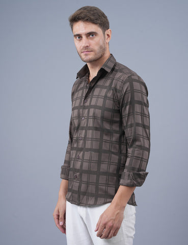 Buy Native Bull Grey Small Checked Shirt