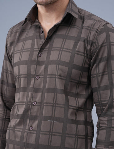 Shop Native Bull Grey Small Checked Shirt