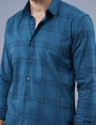 Buy Native Bull Dark Blue Large Checked Shirt