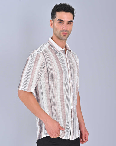 Men's Lavender Spread Collar Tweed Shirt Online