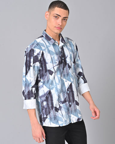 Men's blue & black Tencel Shirt Online
