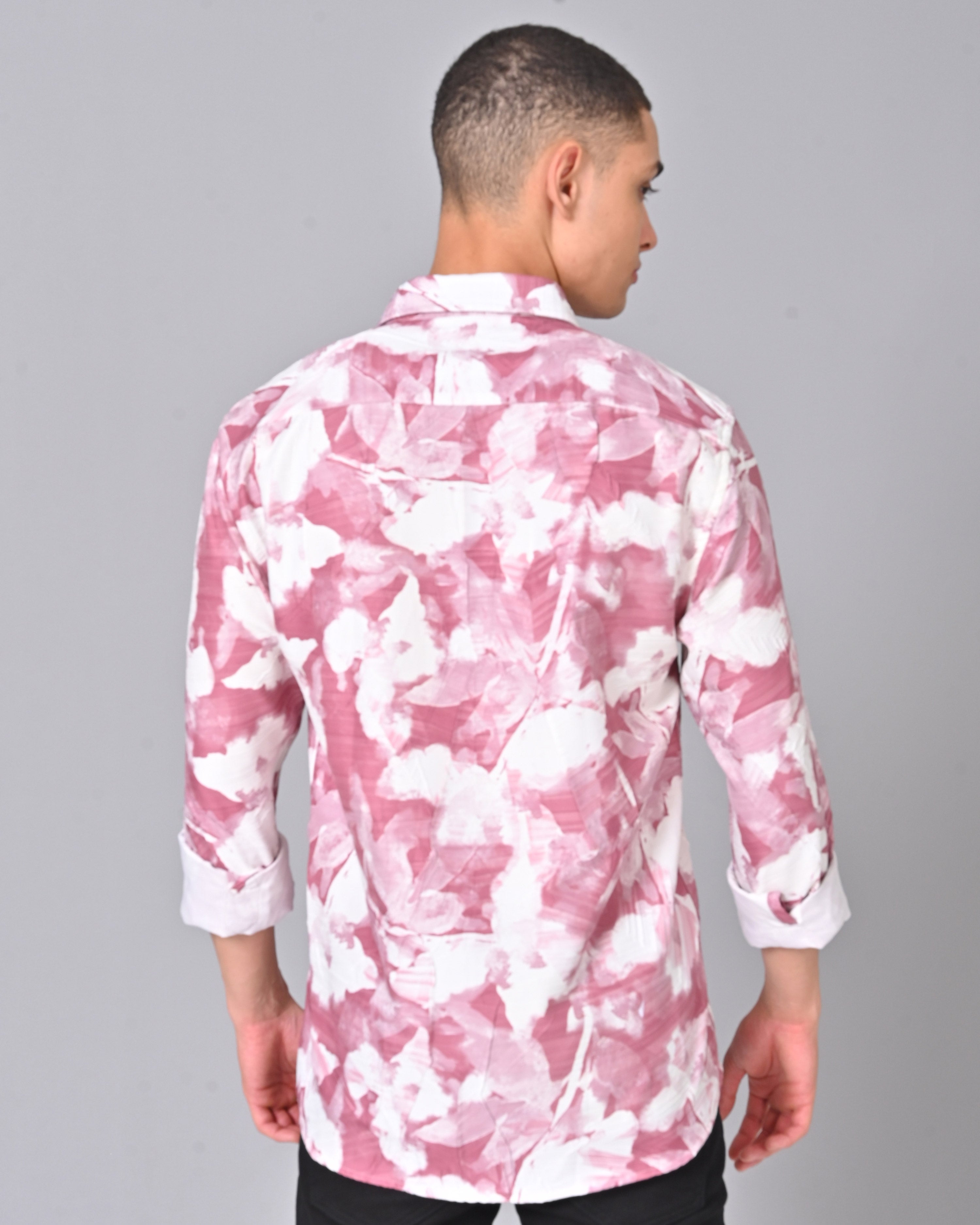 Buy Men's Pink Tencel Full Sleeve Shirt 