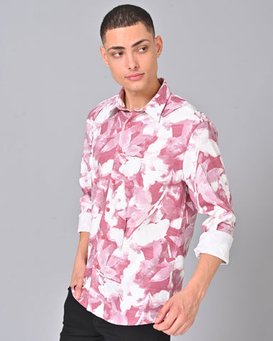 Shop Men's Pink Tencel Full Sleeve Shirt 