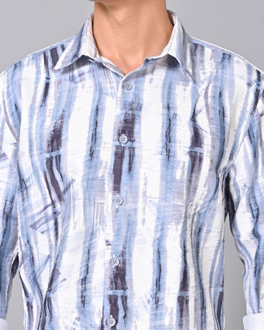 Shop Men's Abstract White Tencel Shirt Online