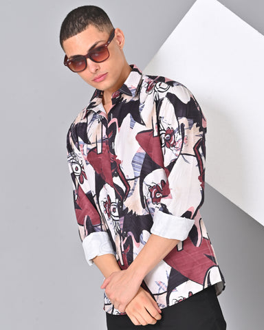 Shop Men's Maroon Full Sleeve Tencel Shirt Online